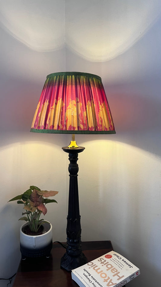 Pink Lamp Shade with Sheesham wood base