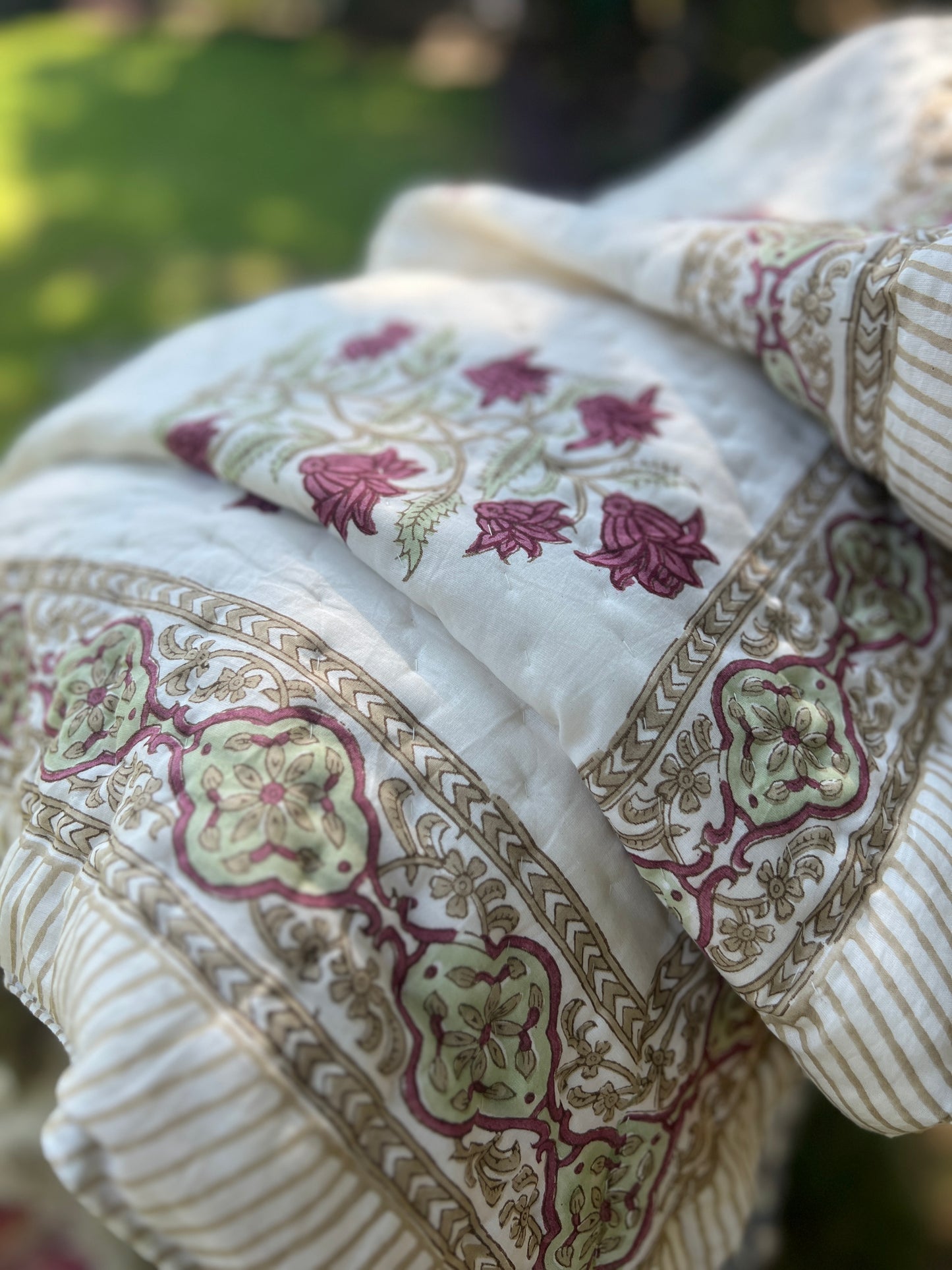 Reversible Hand Block Quilt | Vintage Jaal