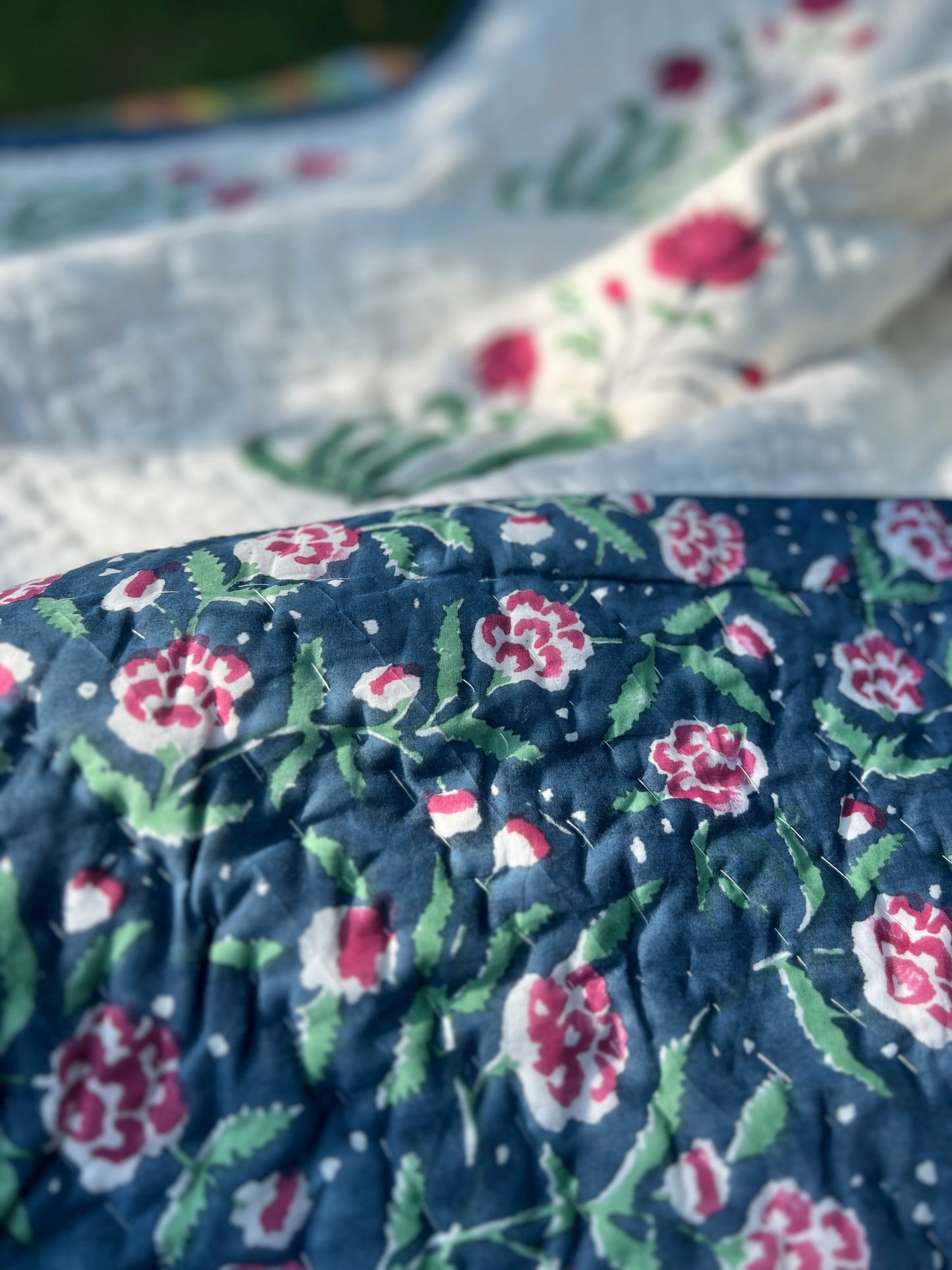 Reversible Hand Block Quilt | Royal Bedding