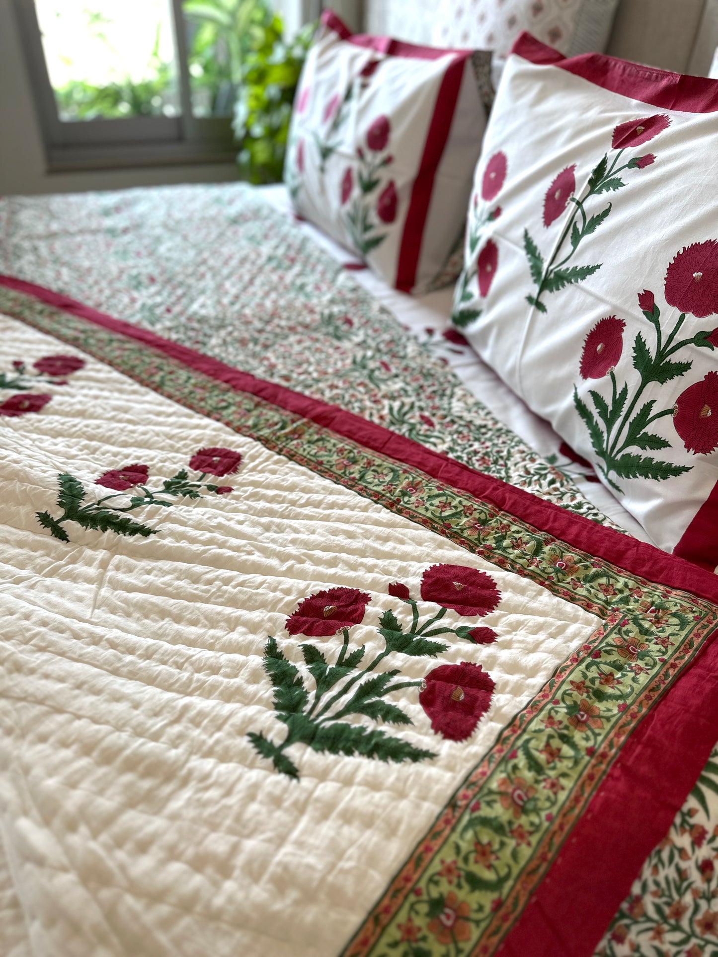 Reversible Hand Block Quilt | Gul