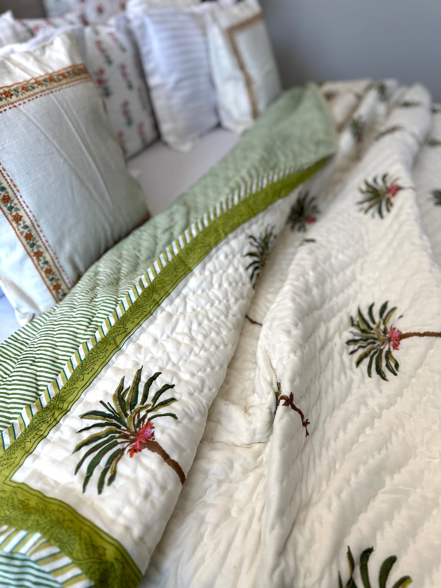 Reversible Hand Block Quilt | Jungle Canopy