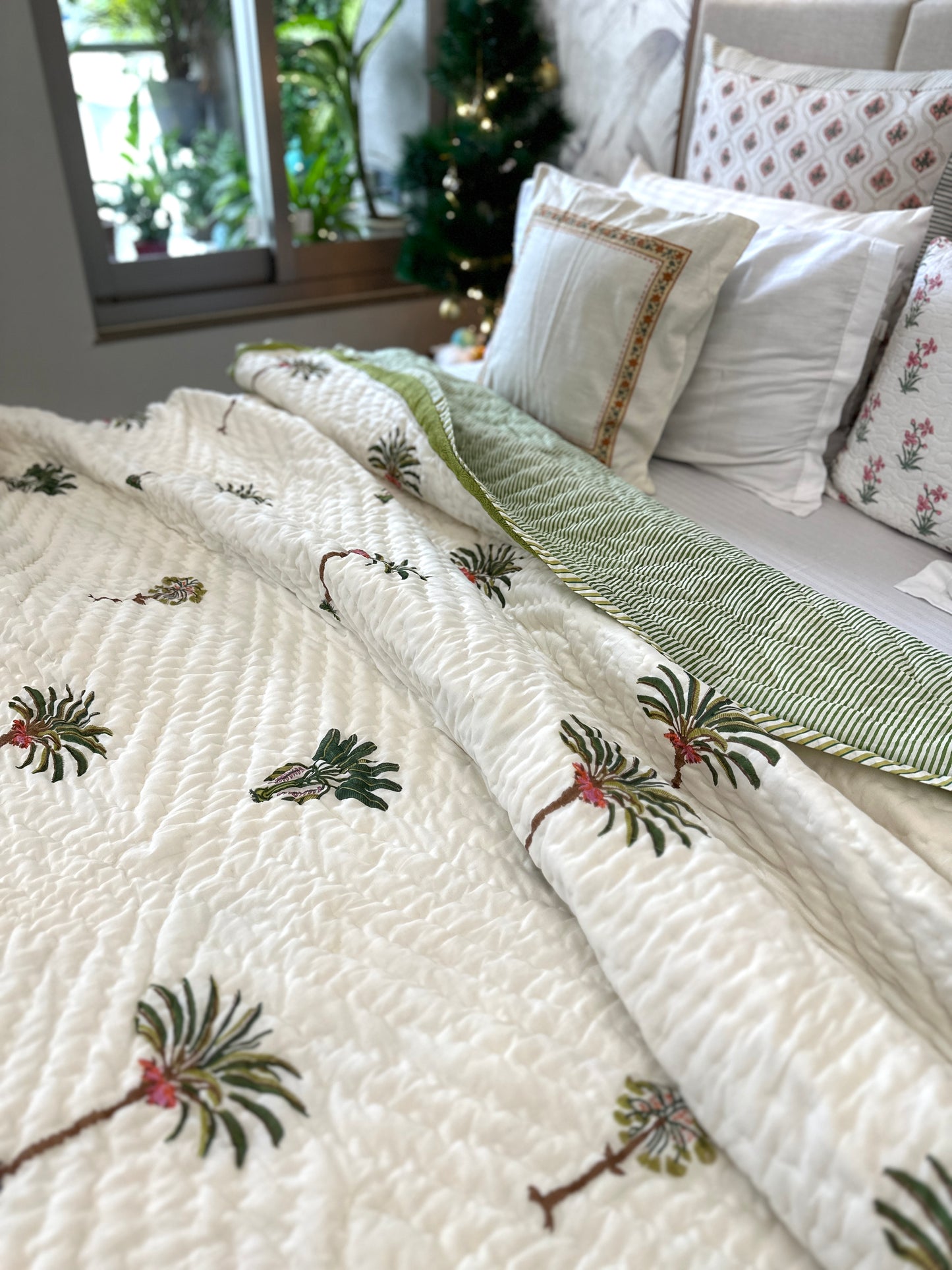 Reversible Hand Block Quilt | Jungle Canopy