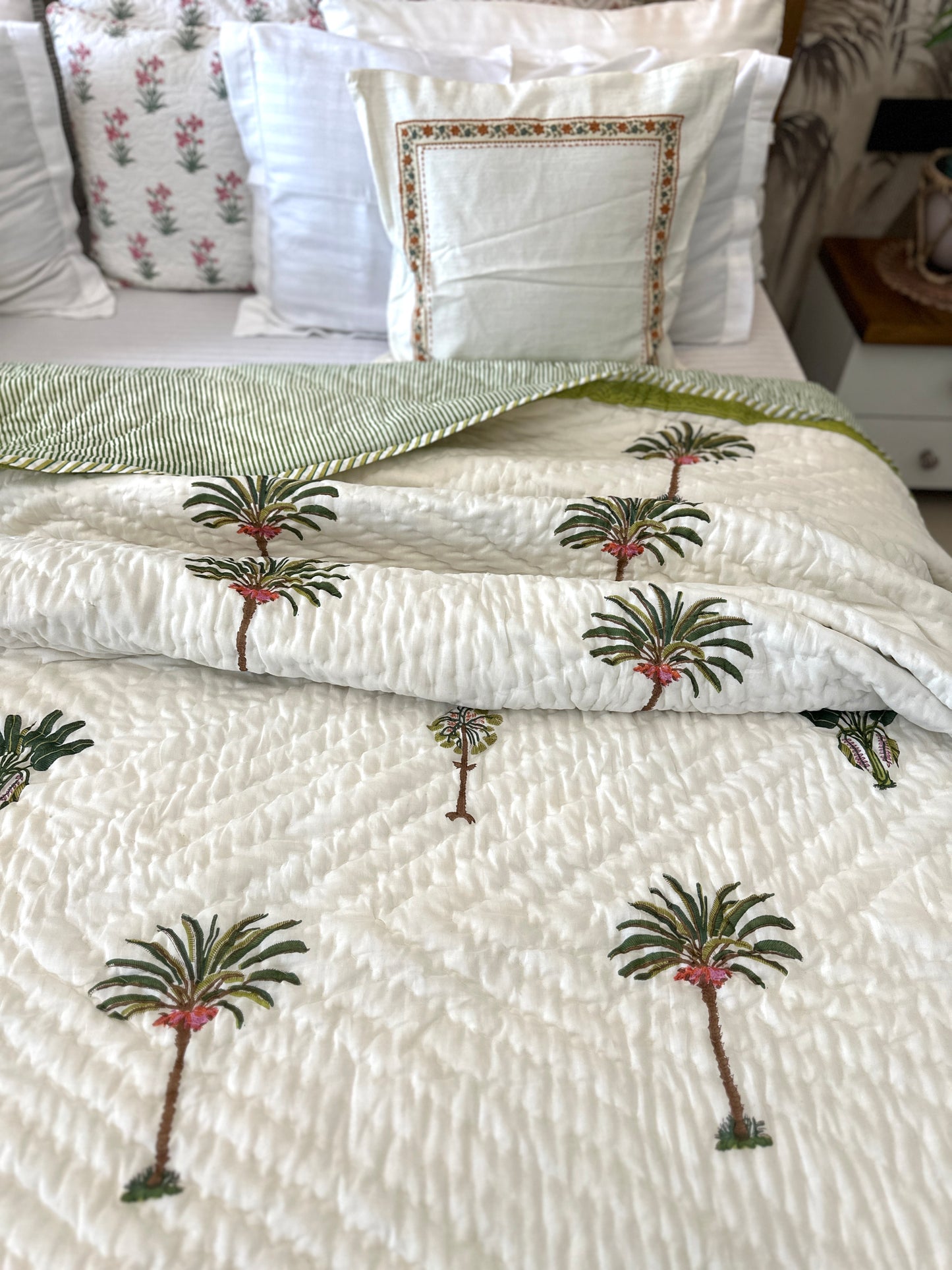 Reversible Hand Block Quilt | Jungle Canopy