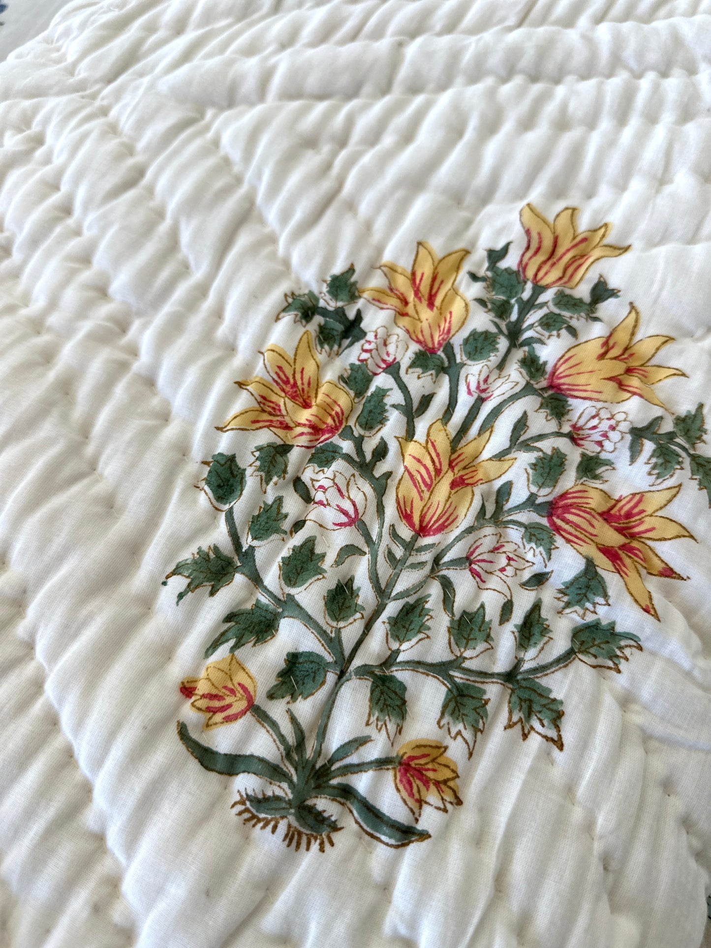 Reversible Hand Block Quilt | Lush Bloom