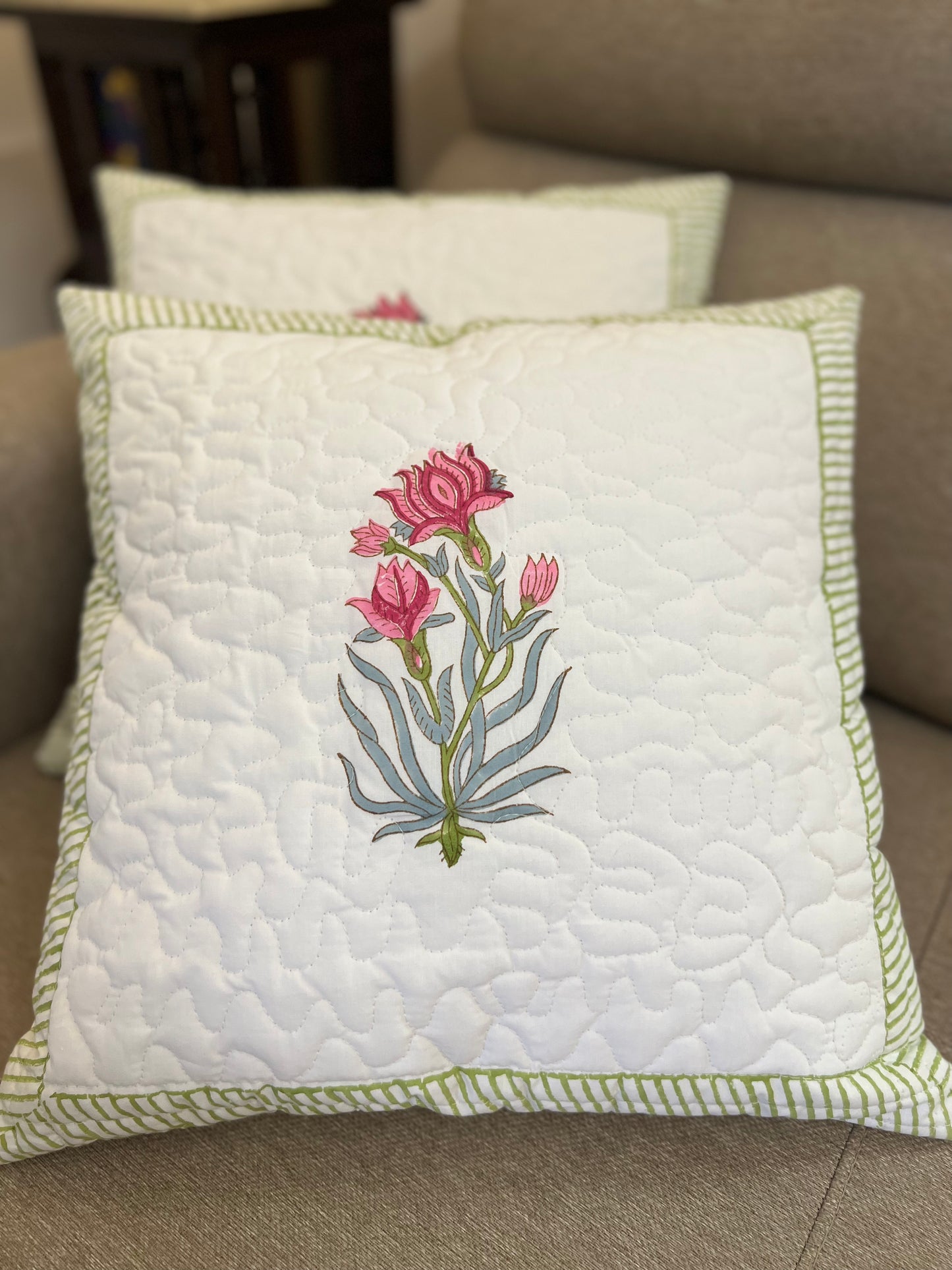 Pair | Quilted Cushion Cover | 16*16 Inches | Mosaic