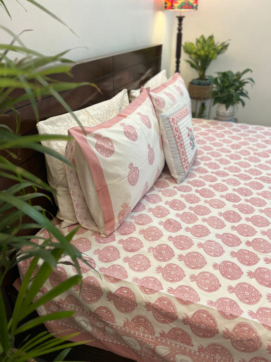 Pomegranate | Hand Block Bedsheet