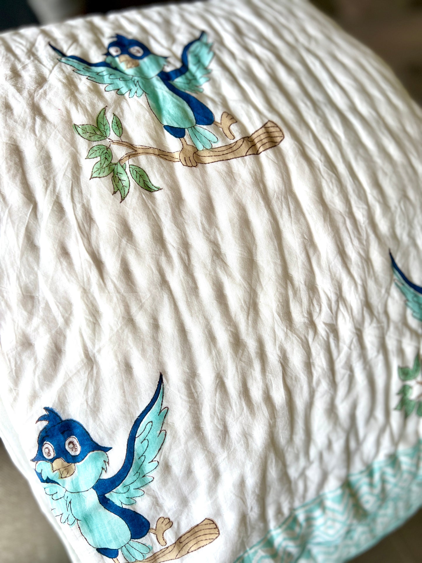 Reversible Hand Block Quilts | Kids | 60*90 Inches | Lil Birdie
