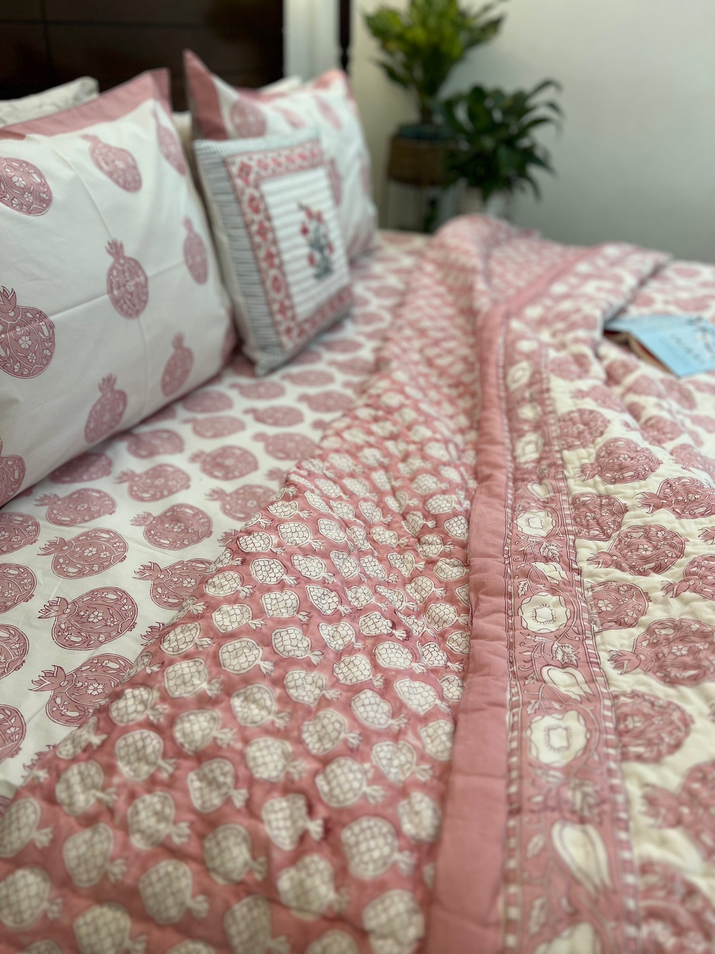 Bedding Set | Quilt with Bedsheet Set | Pomegranate