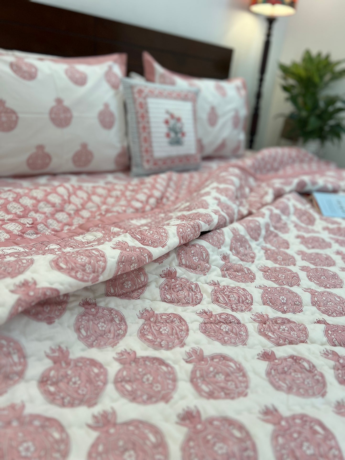 Bedding Set | Quilt with Bedsheet Set | Pomegranate