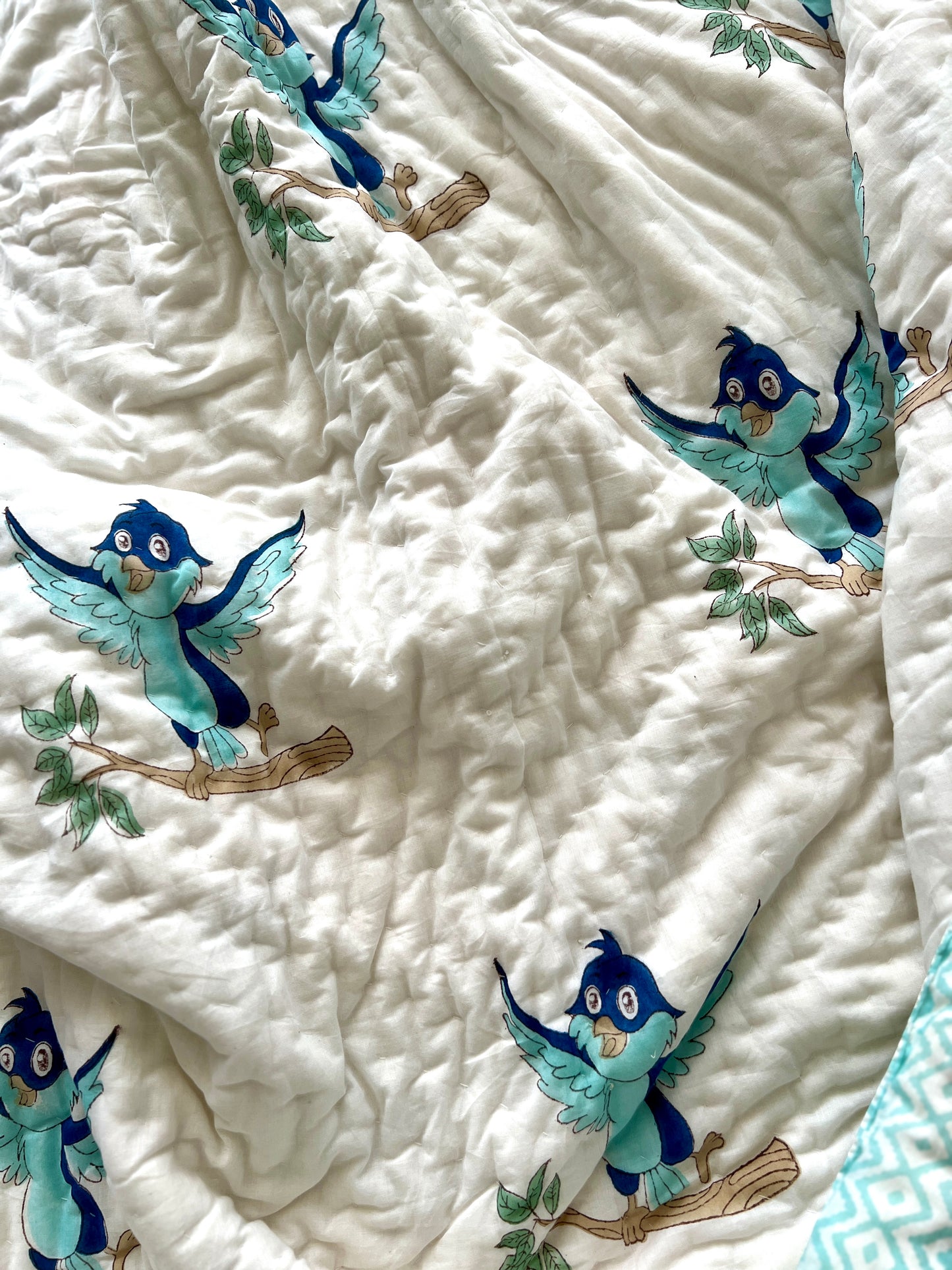Reversible Hand Block Quilts | Kids | 60*90 Inches | Lil Birdie