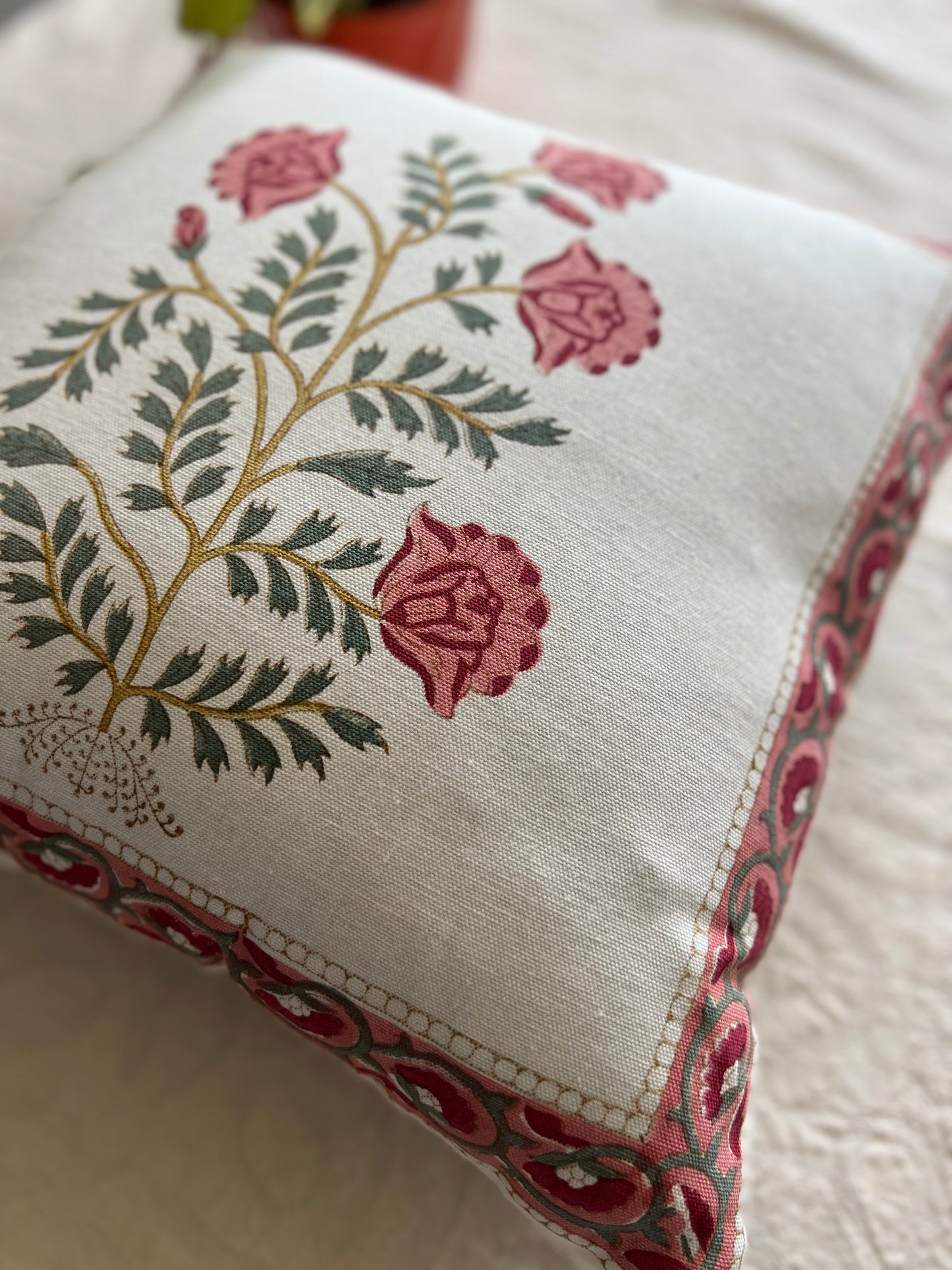 Pair | Slub Cotton Cushion Cover | 16*16 Inches | Vintage Vibes