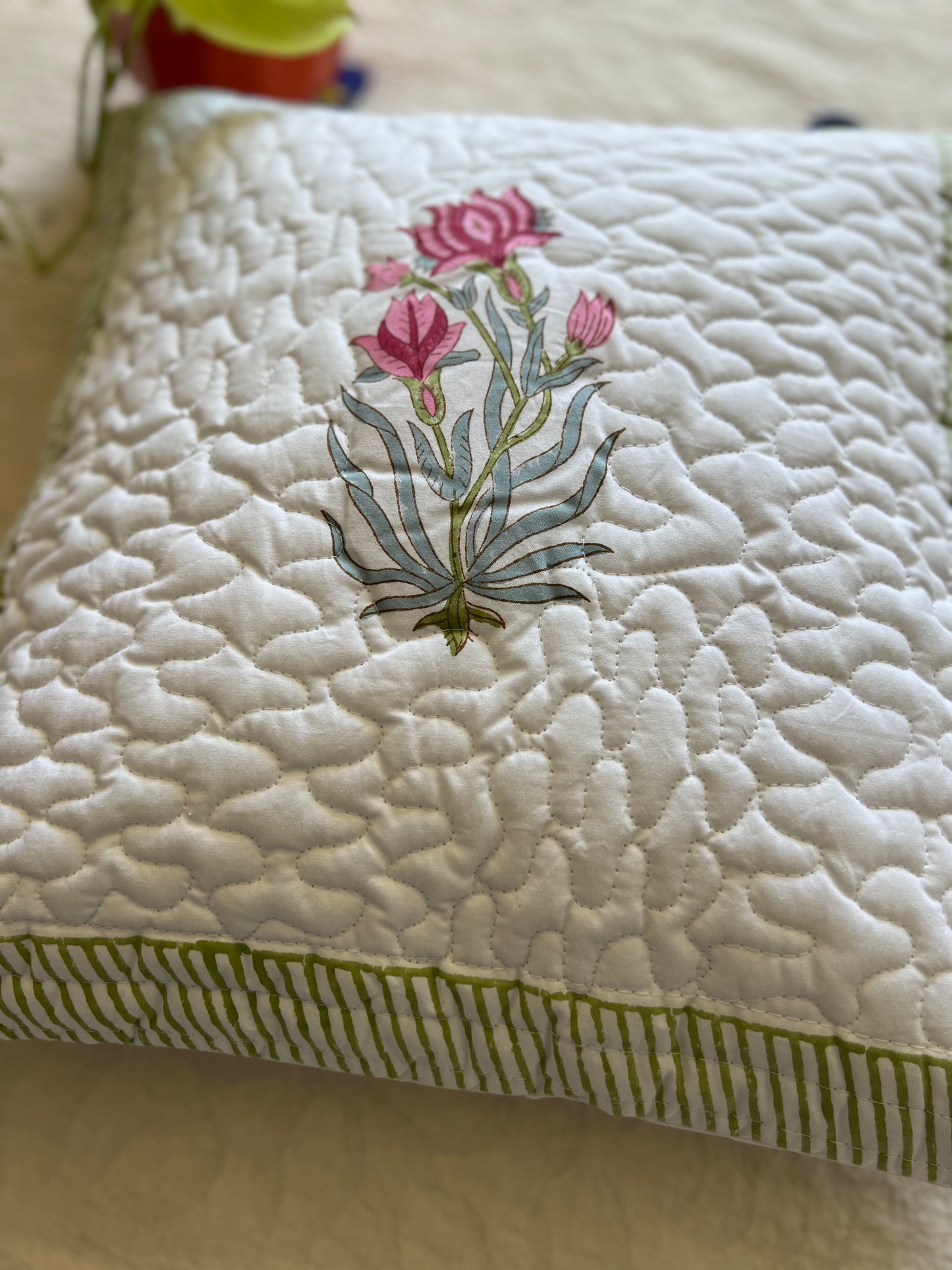 Pair | Quilted Cushion Cover | 16*16 Inches | Mosaic