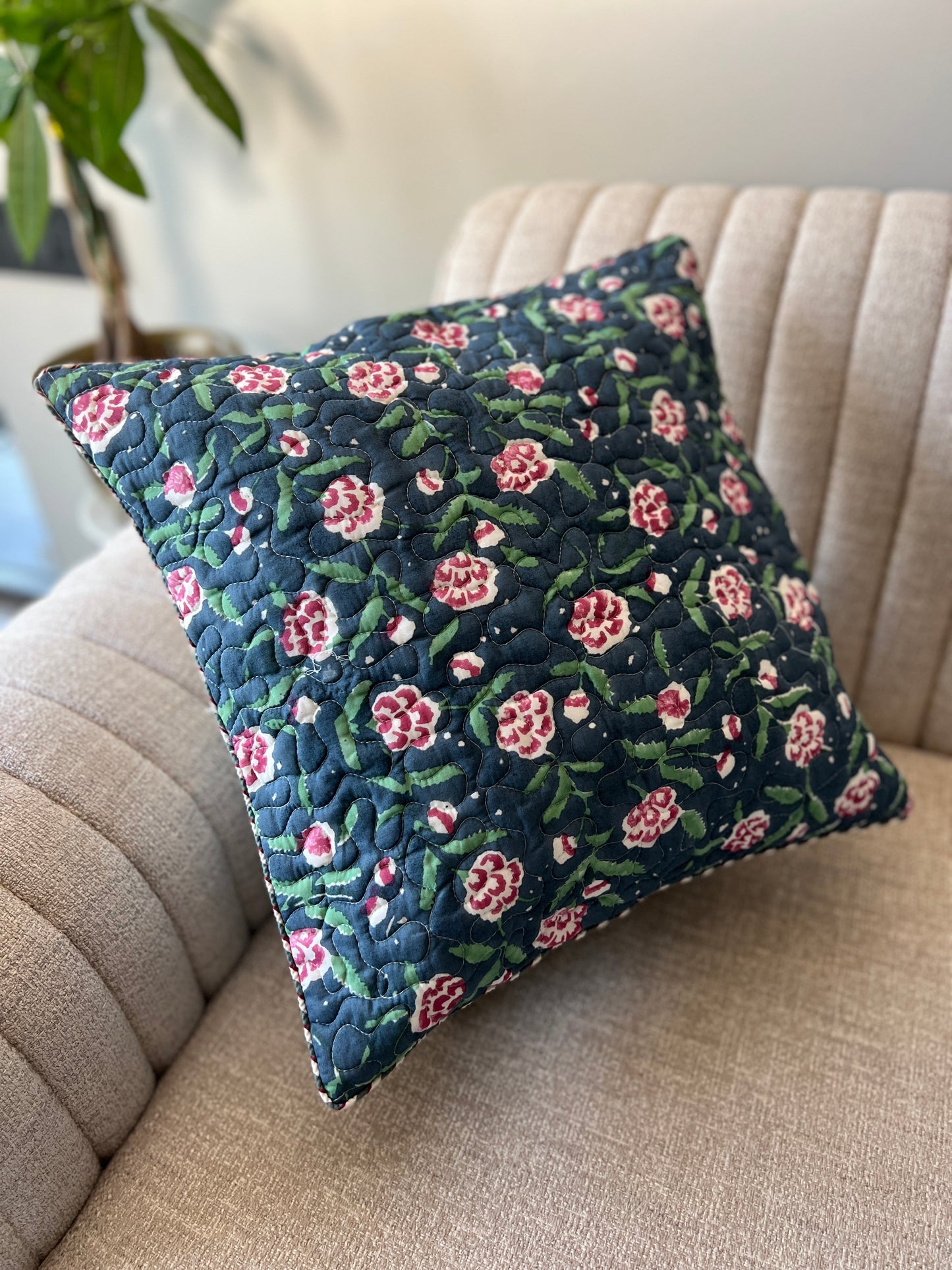 Pair | Quilted cushion Covers | 16*16 Inches | Fusion