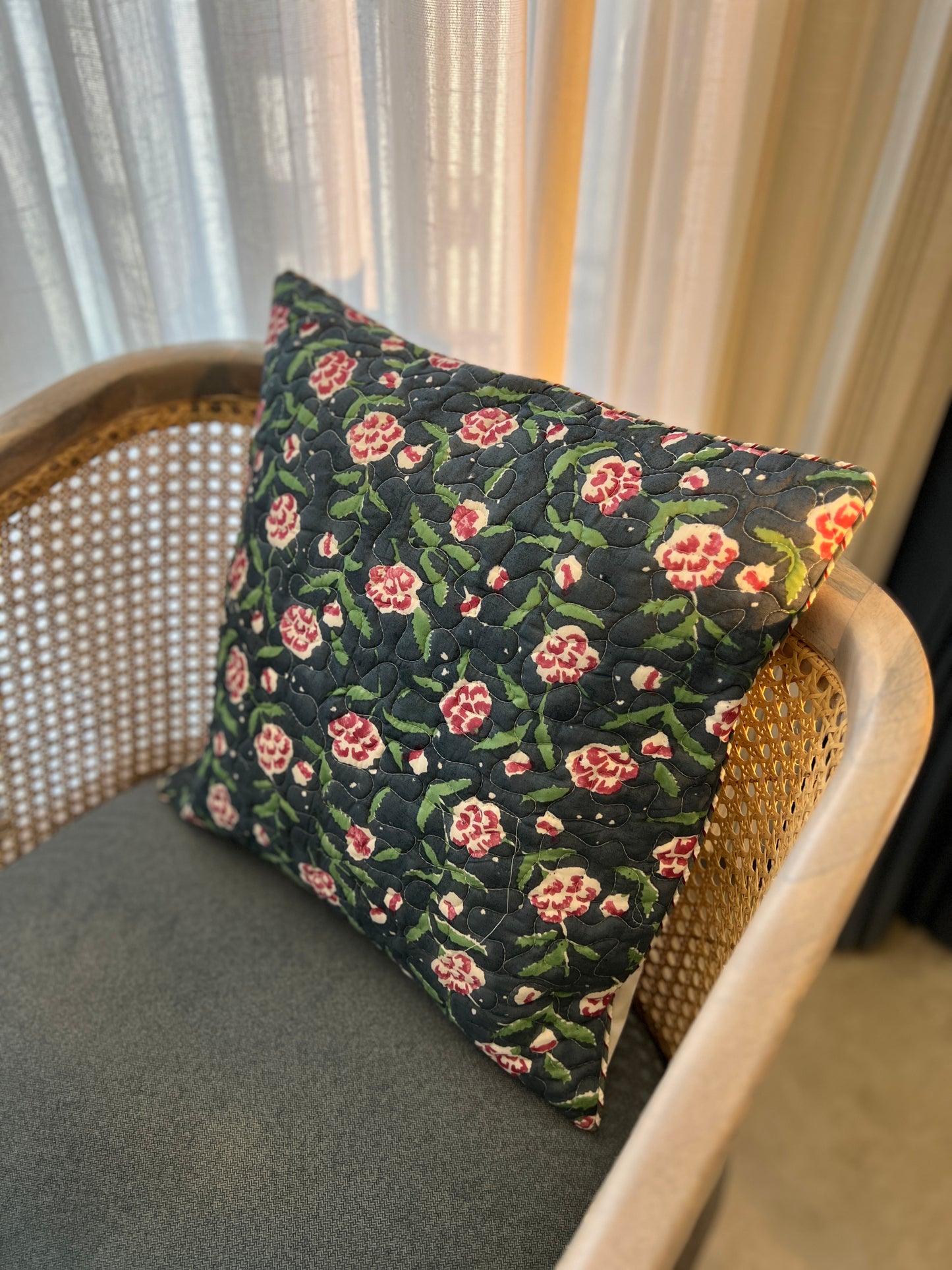 Pair | Quilted cushion Covers | 16*16 Inches | Fusion