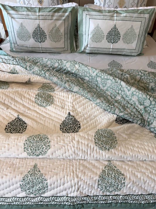 Bedding Set | Quilt with Bedsheet | Moonlit