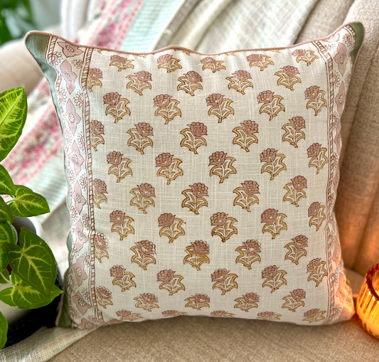 Pair | Slub Cushion Cover | 16*16 Inches | Sunshine Bloom