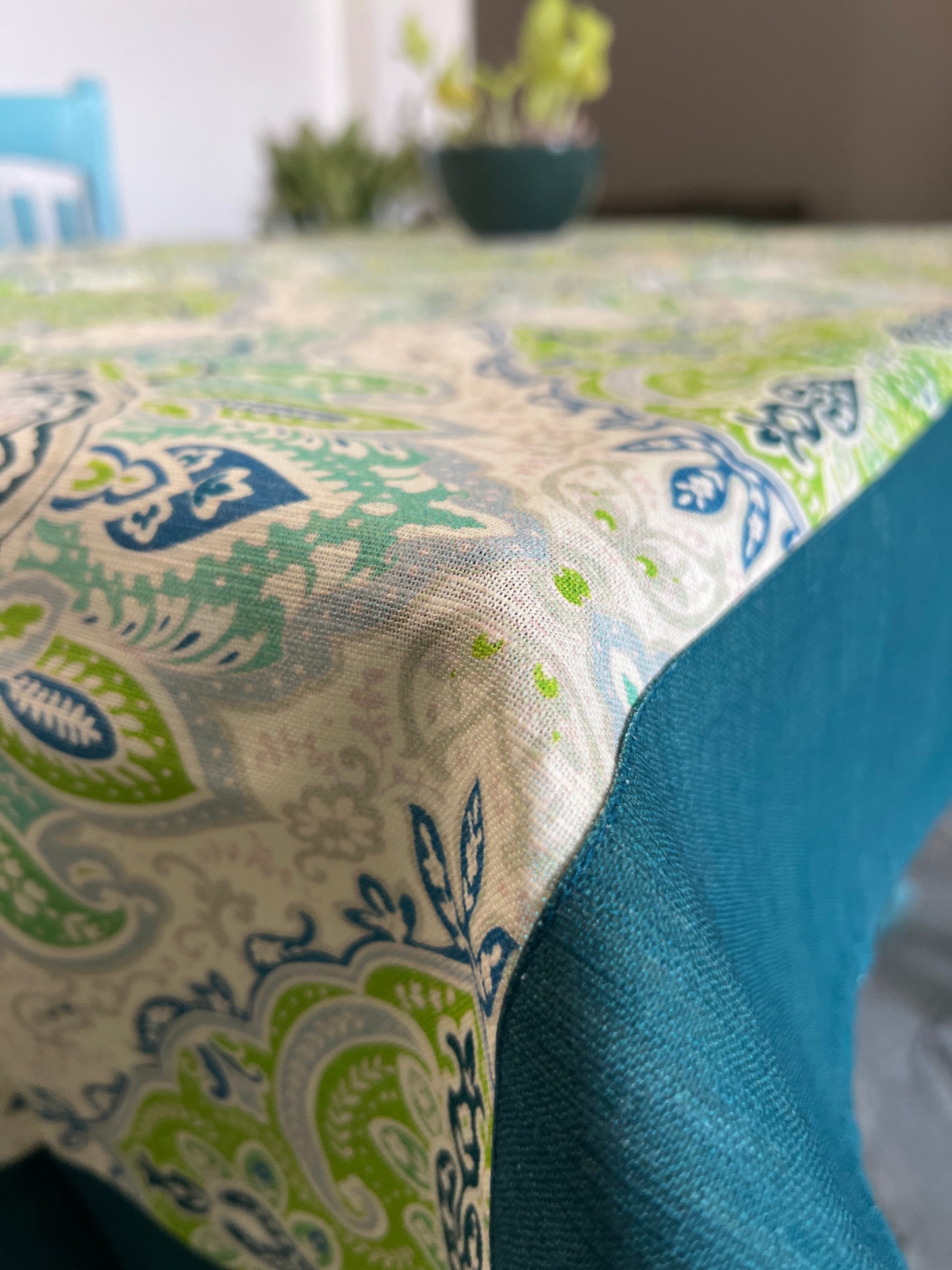 Table Cover | 4 Seater | 45*70 Inches | Canvas Cotton | Floral Fantasy