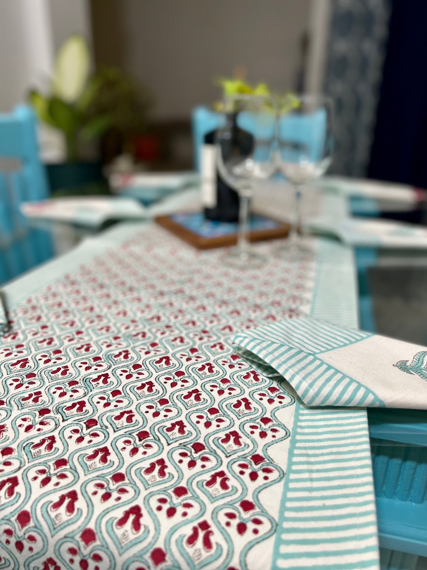 Table Runner | Mat & Napkins | 6 Seater | Sage