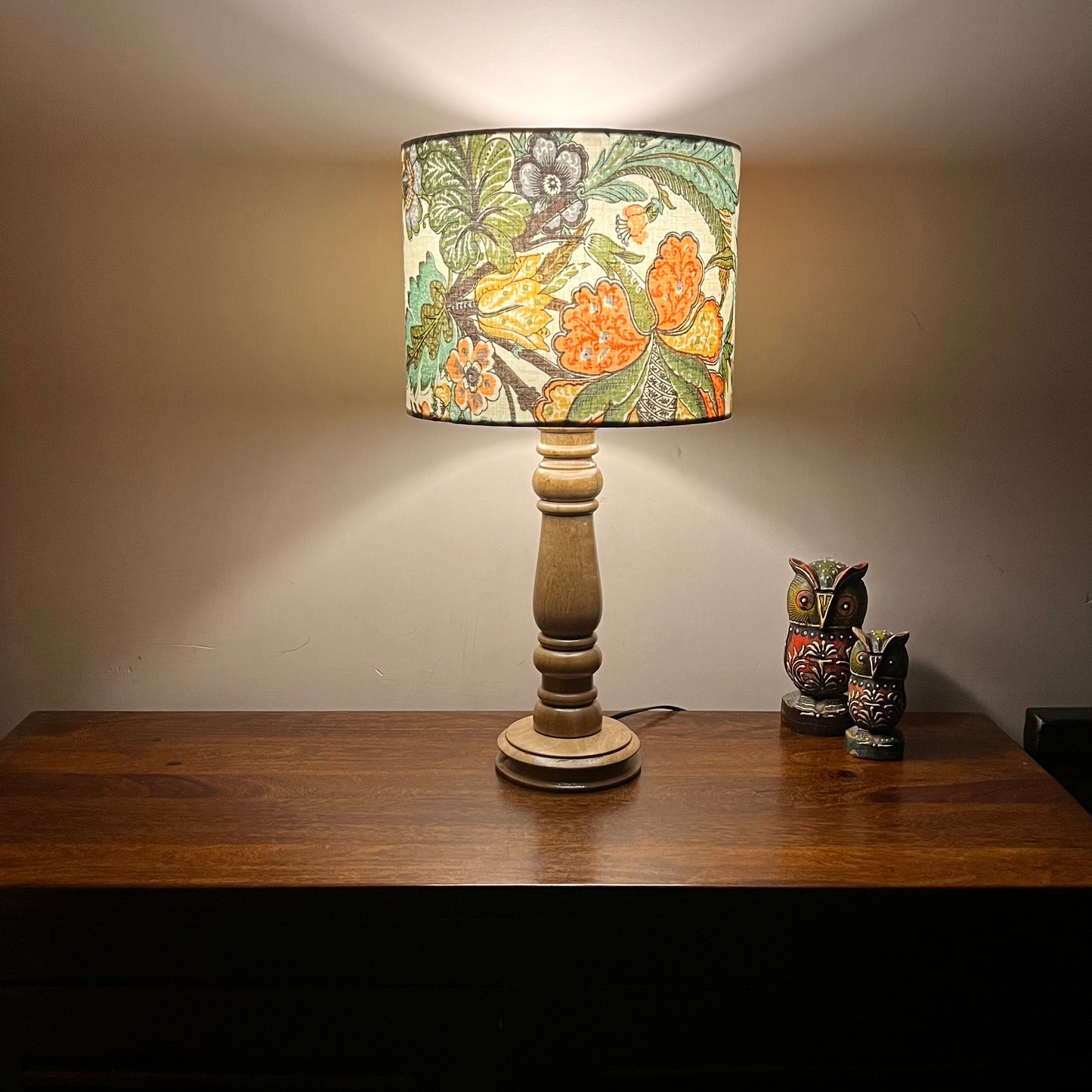 Lamp - White & Peach Floral