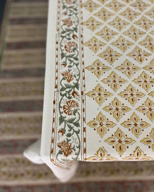 Table Cover 60*90 inches | Mats | Napkins | Green,rust,light Beige