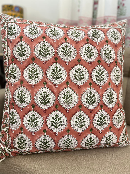 Pair | Big Size Cushion Cover | 24*24 Inches | Rust-Jaal