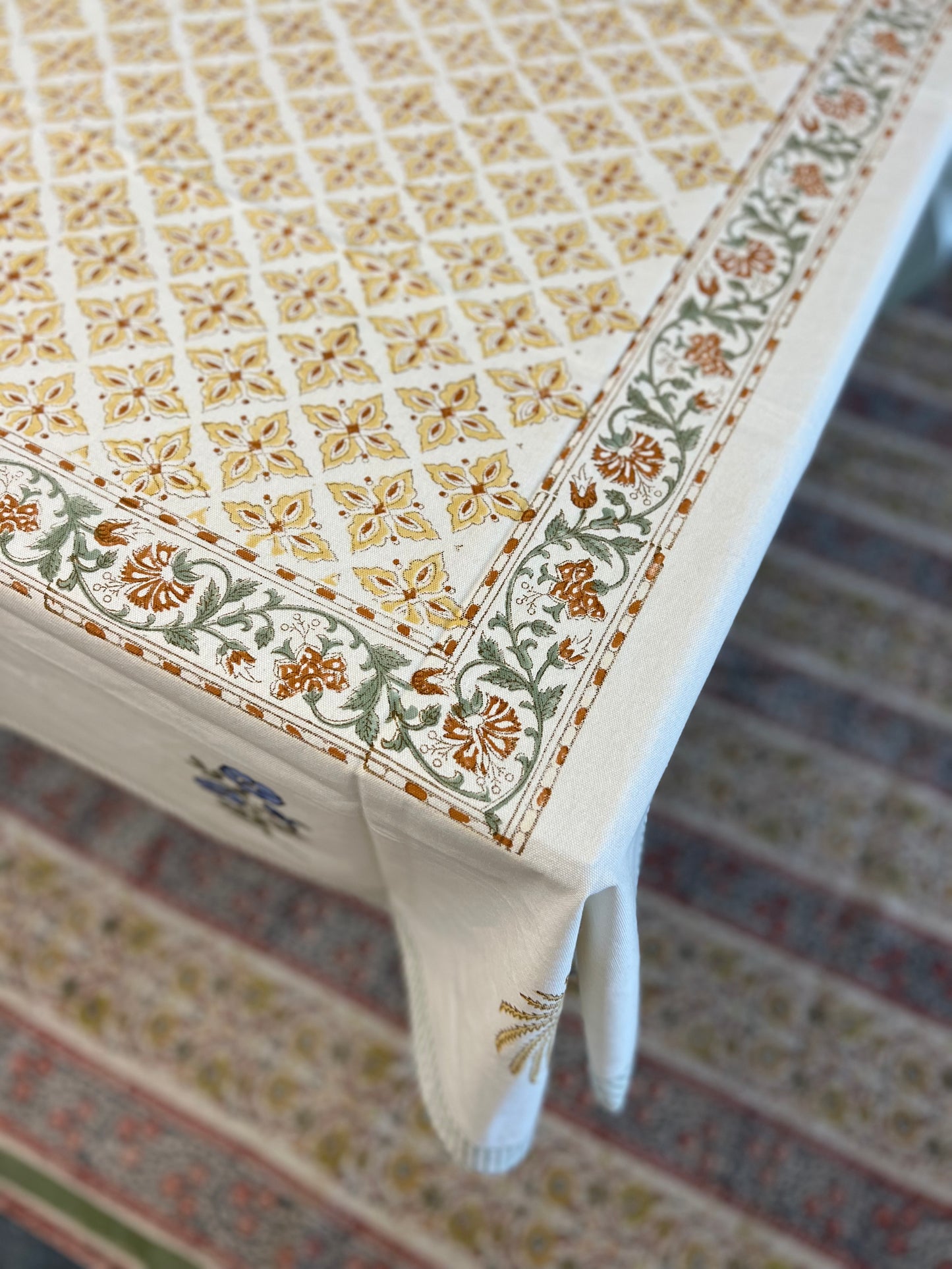 Table Cover 60*90 inches | Mats | Napkins | Green,rust,light Beige