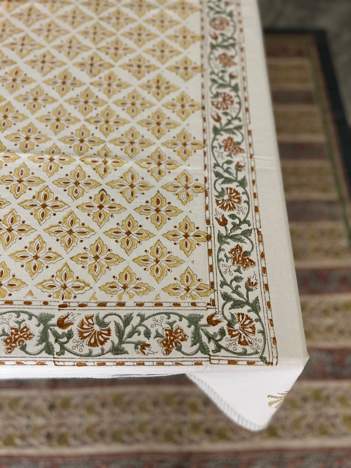 Table Cover 60*90 inches | Mats | Napkins | Green,rust,light Beige