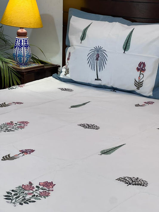 Peace | Hand Block Bedsheet | 300 TC